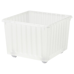 IKEA VESSLA  (ИКЕА ВЕССЛА)  -  Контейнер для мусора на колесах, белый, 39x39 см