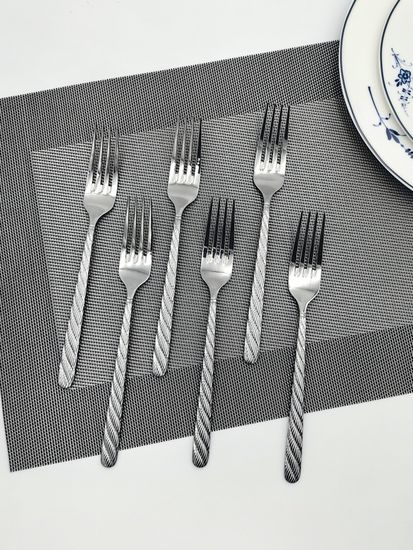 Набор столовых вилок 6 шт. из нержавеющей стали "Косичка"