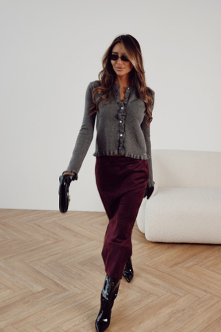 Юбка миди из спандекса с разрезами