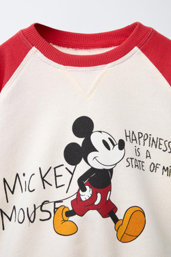 ZARA ТОЛСТОВКА MICKEY MOUSE © DISNEY, КРАСНЫЙ/БЕЛЫЙ