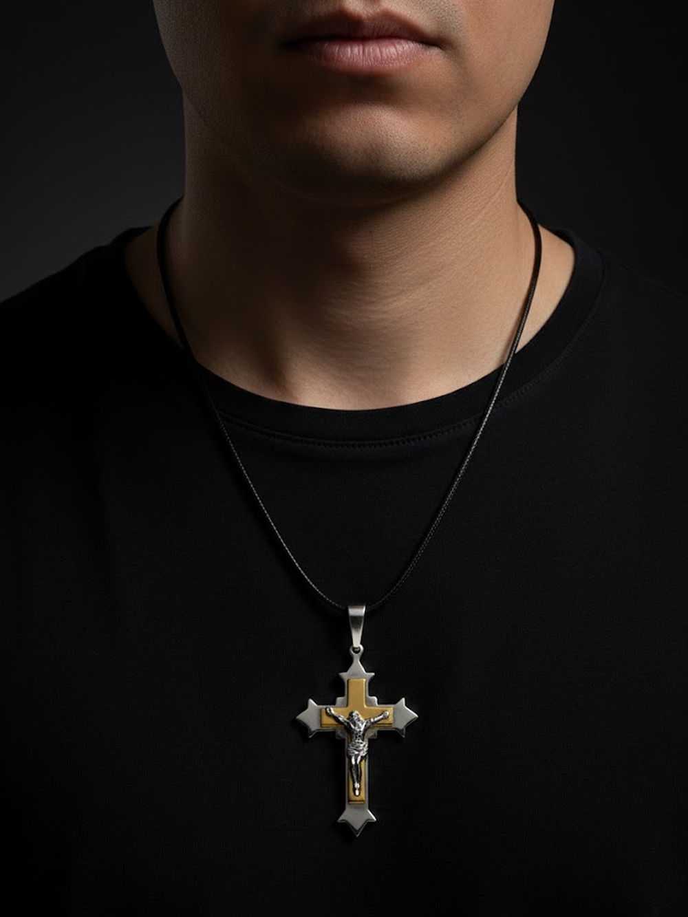 Крупный массивный крест из нержавеющей стали