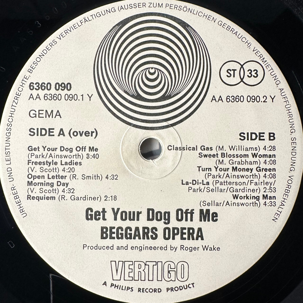 Beggars Opera ‎– Get Your Dog Off Me! (Германия 1973г.)
