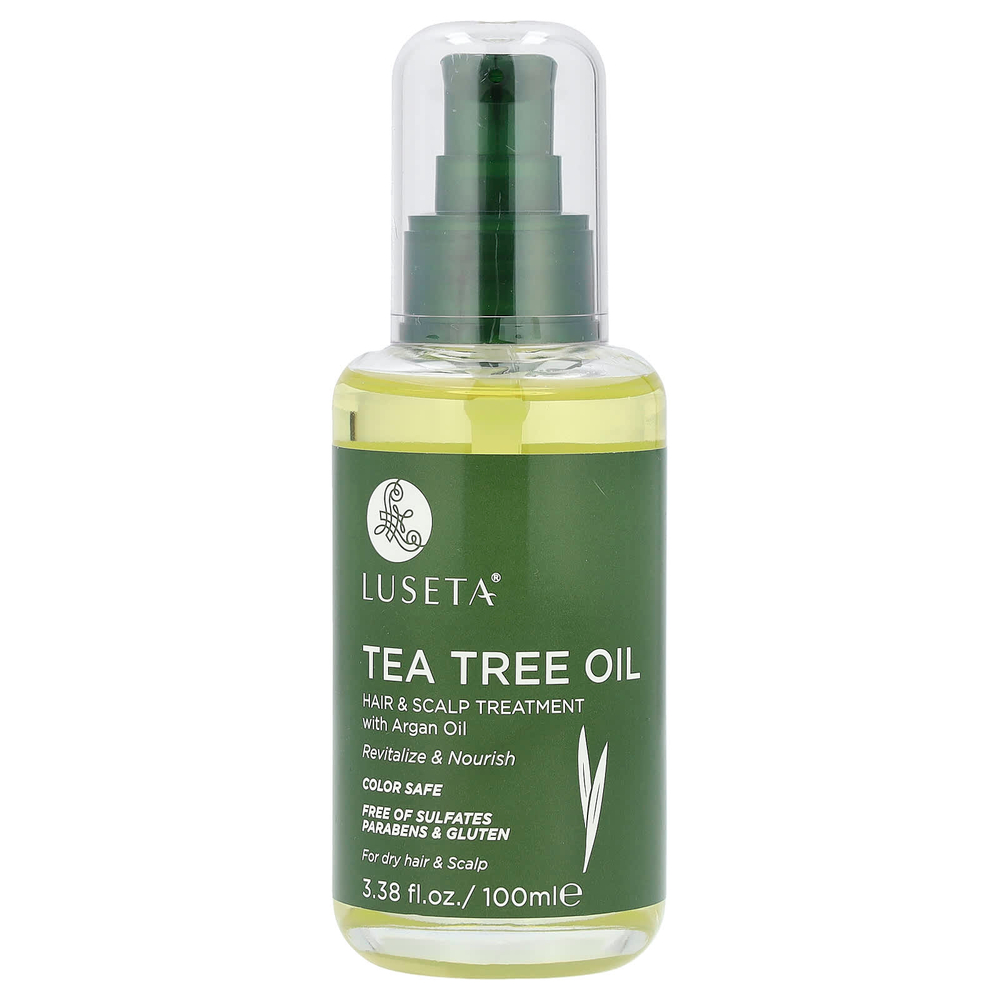 Luseta Beauty, Масло чайного дерева, средство для волос и кожи головы с аргановым маслом, 100 мл (3,38 жидк. унц.)