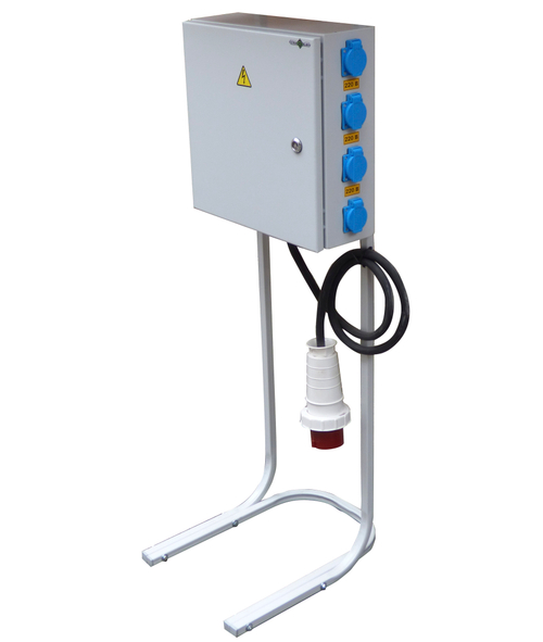 Щит силовой для строительной площадки ЩСсп-В25-2-0/0/8, в сборе со стойкой