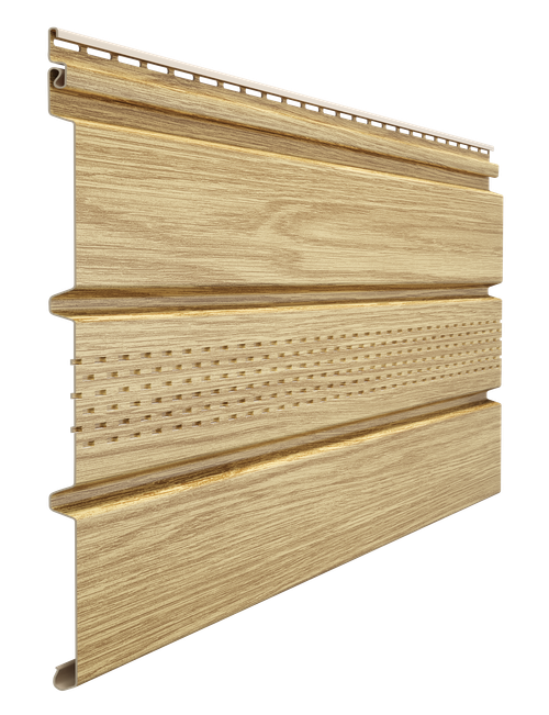 Софит с центральной перфорацией для сайдинга Деке Люкс Зрелый каштан