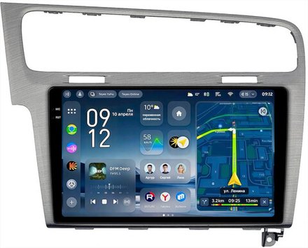 Магнитола для Volkswagen Golf 7 2012-2020 (рамка серебро) - Teyes CC4-PRO монитор 10.36" 2K QLED на Android 13, Snapdragon 778G, AI, CarPlay, DSP, 4G SIM-слот