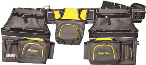 Пояс монтажника KRAFTOOL ″INDUSTRIE″, 2 подвесных подсумка, 20 карманов, 2 петли для крепления молотка и рулетки