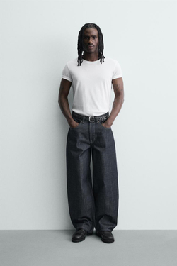 ZARA ДЖИНСЫ BALLOON FIT, СИНИЙ