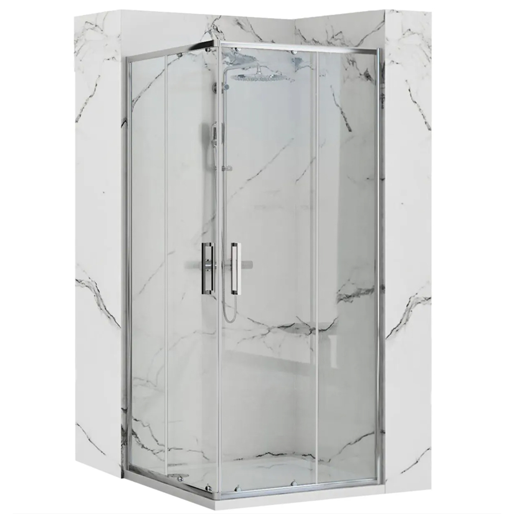 Душ ограждение Loranto NEO 100x100x190 прозрач стекло 5 мм,серебро, без поддона   822116