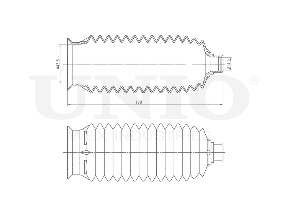 Пыльник рулевой рейки UNIO DUC-20027