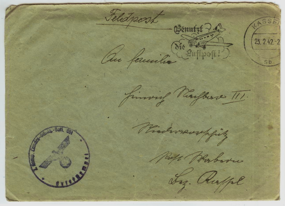 Конверт коллекционный + письмо. Германия, 1942 г.