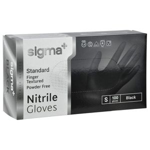 Перчатки одноразовые SIGMA нитрил Standart S черные 100 шт/уп 10 уп/кор