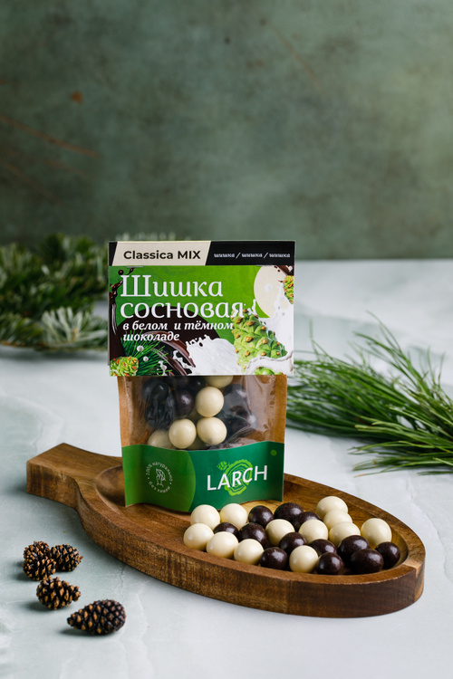 Шишка сосновая МИКС (темная и белая) КЛАССИКА / 60 г / дой-пак / LARCH