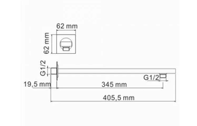 Верхний излив для душа WasserKRAFT Exter A110