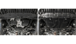 Защита картера и КПП АвтоБроня для Toyota RAV4 XA30 рестайлинг (V - 2.0; 2.2D; 2.4; 3.5) 2010-2013/Toyota RAV4 CA40 (V - 2.0; 2.0D; 2.2D) 2012-2019, штампованная, сталь 1.8 мм, с крепежом, 111.05709.1