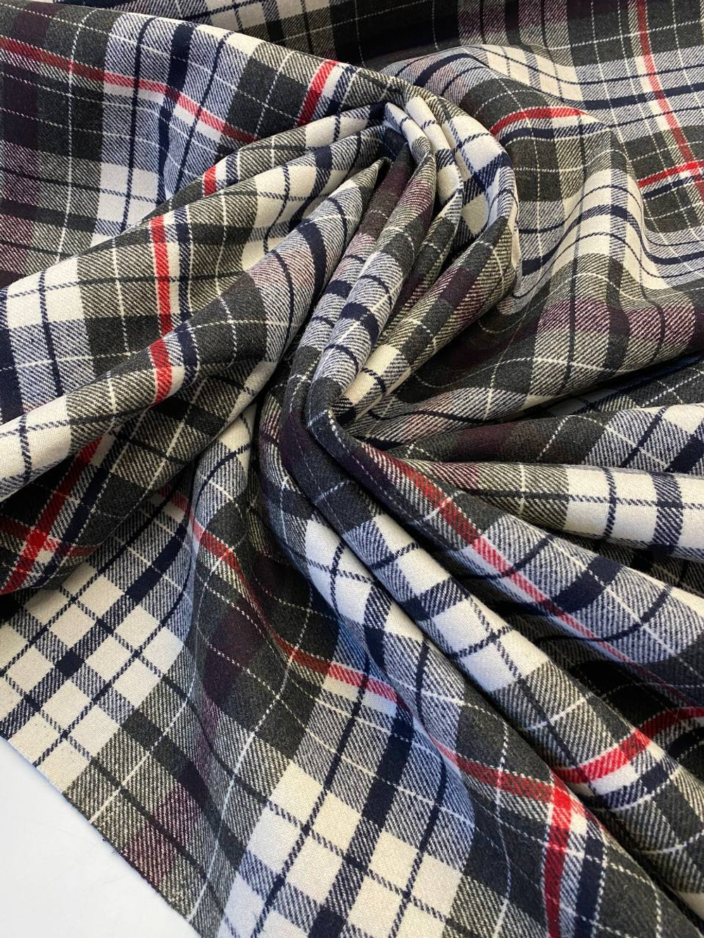 Шерсть пальтовая на дублеринеTommy Hilfiger в разноцветную клетку