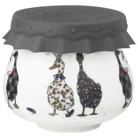 БАНКА LEFARD "FAMILY FARM" С СИЛИКОНОВОЙ КРЫШКОЙ 9*9*7,5 CM 300 МЛ