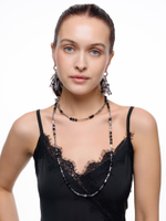 Серьги "Faceted cub black"