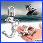 Карабин фаловый быстроразъемный с вертлюгом, 87 мм.