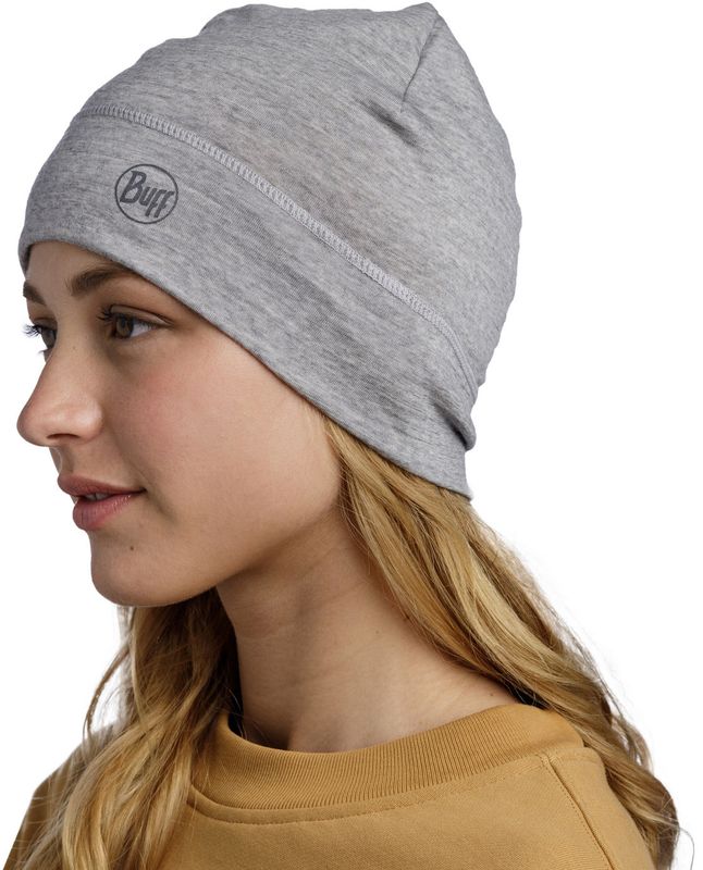 Теплая шерстяная шапка Buff Merino Lightweight Hat Solid Light Grey Фото 6