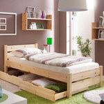 Кровать 90х200 Бора, односпальная деревянная из массива сосны