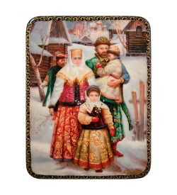 Народные промыслы ШК-19/48 Шкатулка в технике декупаж «Вербное воскресенье» (10х8х3,5)