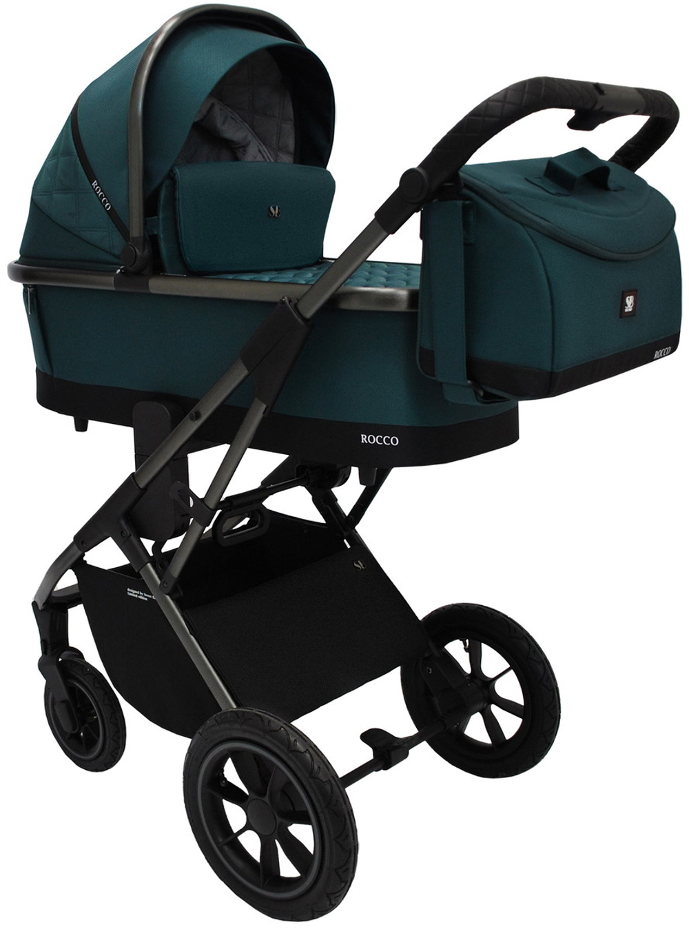 Коляска 3 в 1 Sweet Baby Rocco Air + автокресло Premier Black Green (Air)
