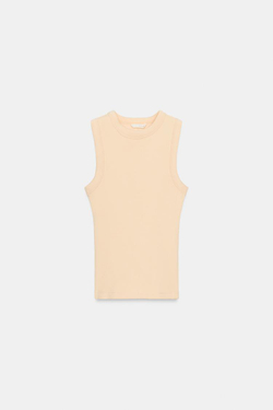ZARA ТОП В РУБЧИК, СВЕТЛО-ЖЕЛТЫЙ