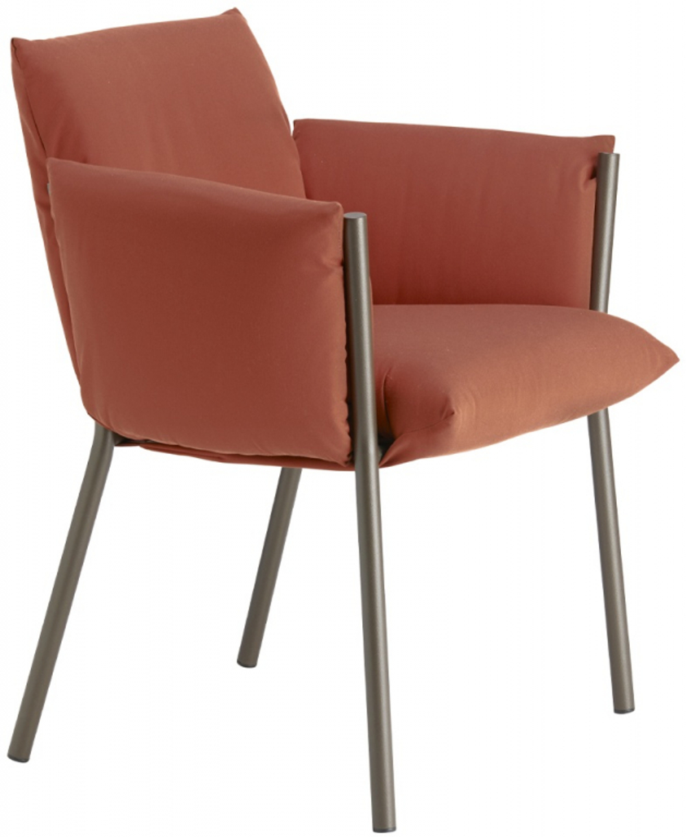 Кресло металлическое c подушками Scab Design Brezza, мокко, красный