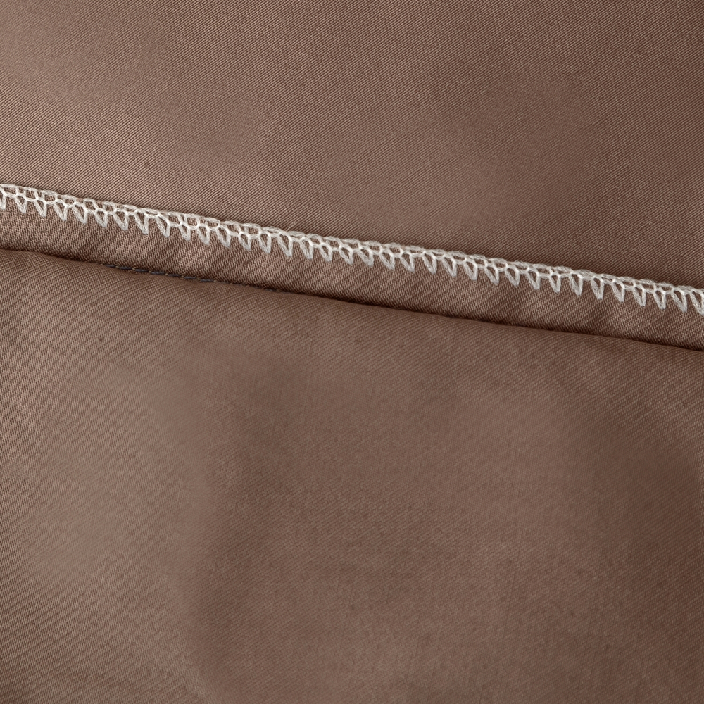 Комплект постельного белья Однотонный Сатин Премиум широкий кант на резинке OCPKR030