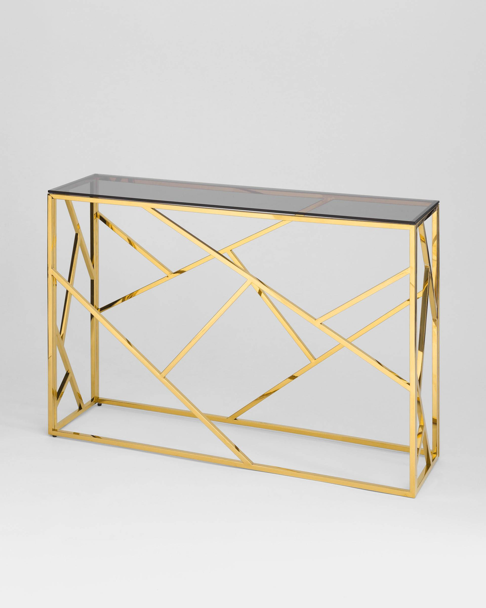 Консоль АРТ ДЕКО 115*30 золото стекло smoke