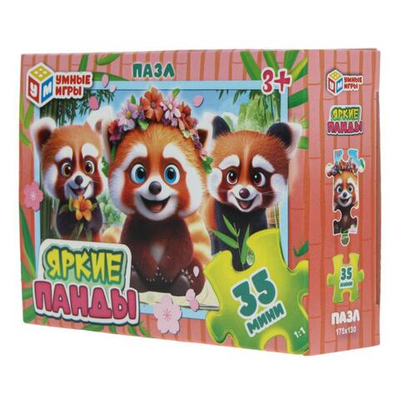 Пазл 35эл. "Яркие панды" коробка 4630395054089 (Умные игры)