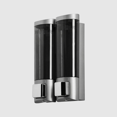 Диспенсер для мыла с кнопкой 400 мл. ABS CLASSIC 03032.T серый