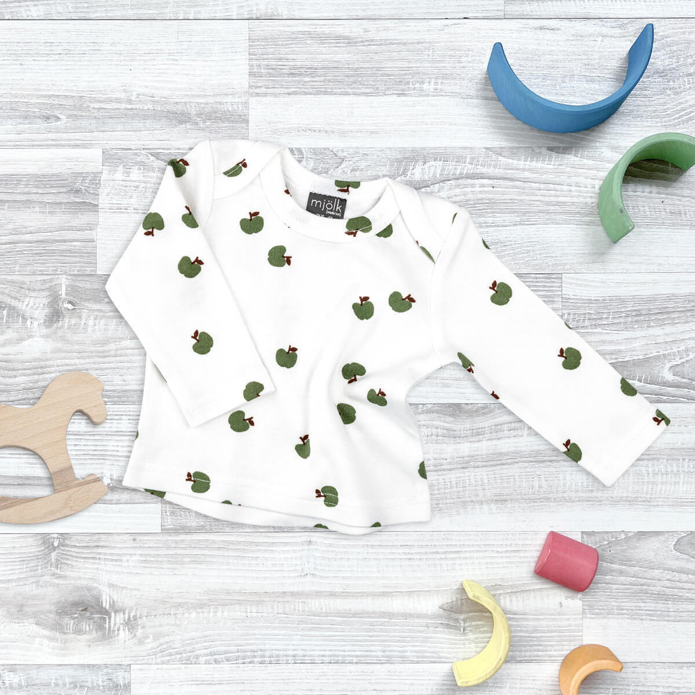 Футболка с длинным рукавом Mjölk Яблочки, уценка