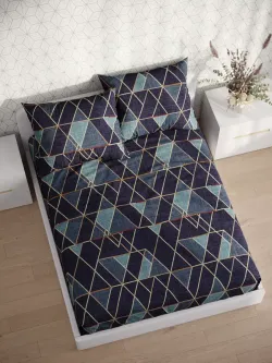 Постельное белье перкаль Сказка "Энигма" евро Наволочка 50х70 см 2 шт Простынь на резинке 180x200 см Пододеяльник 200x215 см