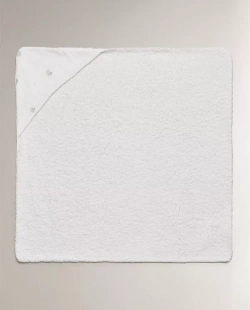 ZARA HOME ДЕТСКОЕ ПОЛОТЕНЦЕ С КАПЮШОНОМ И ПРИНТОМ, ЖЕЛТОВАТО-БЕЛЫЙ