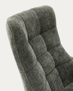 Teryl Кресло из шенилла зеленого цвета с серым металлом