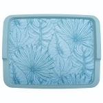 Поднос пластиковый 42,5*32*2,2см светло-голубой