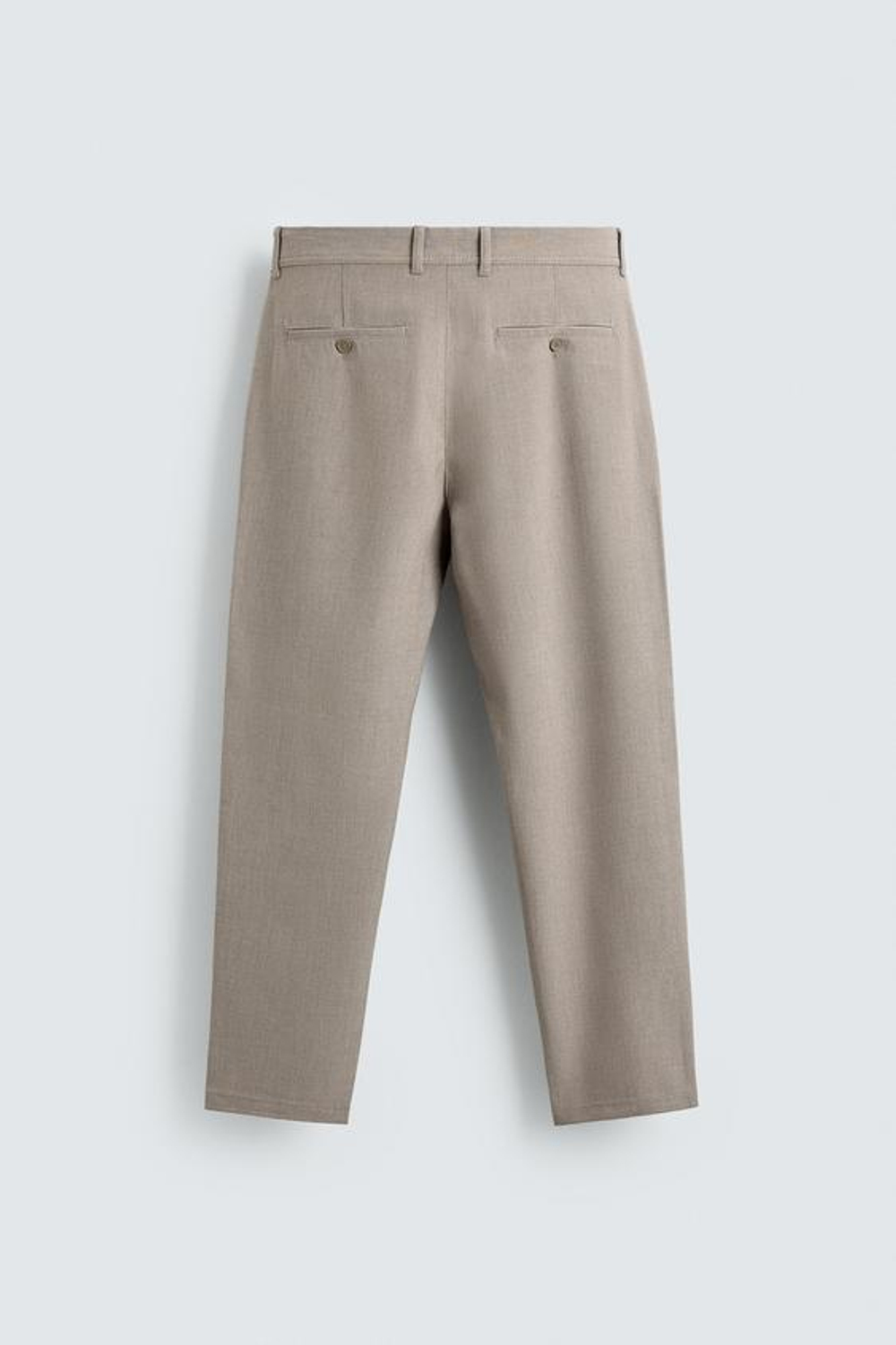 ZARA БРЮКИ ЧИНОС ИЗ КОМФОРТНОЙ РЕЛЬЕФНОЙ ТКАНИ, СВЕТЛЫЙ СЕРО-КОРИЧНЕВЫЙ