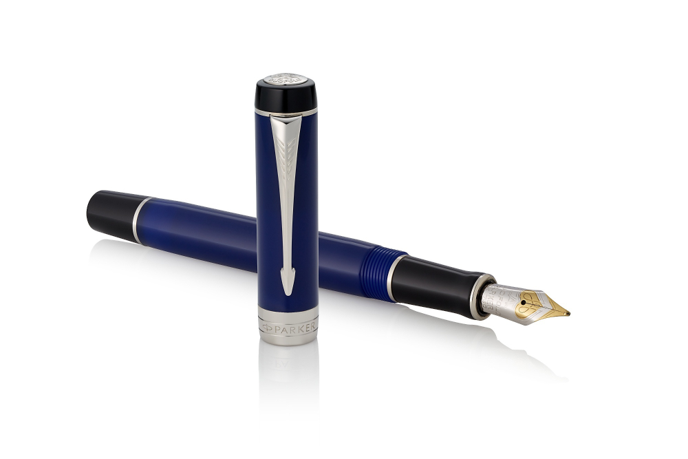 Перьевая ручка Parker Duofold Classic International, Blue and Black CT, перо: F