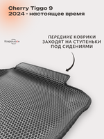 Передние автомобильные коврики ЭВА с бортами для Chery Tiggo 9 (23-н.в.)