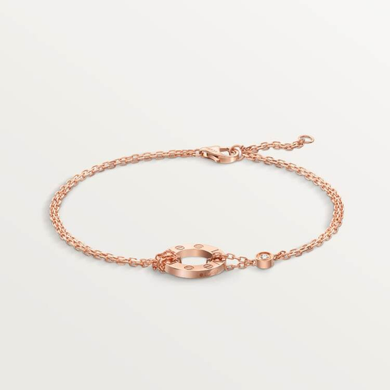Cartier LOVE bracelet, on chain, 2 diamonds