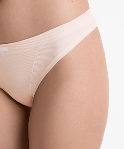 OYSHO Набор из 3 пар трусов-стрингов в рубчик, голубой