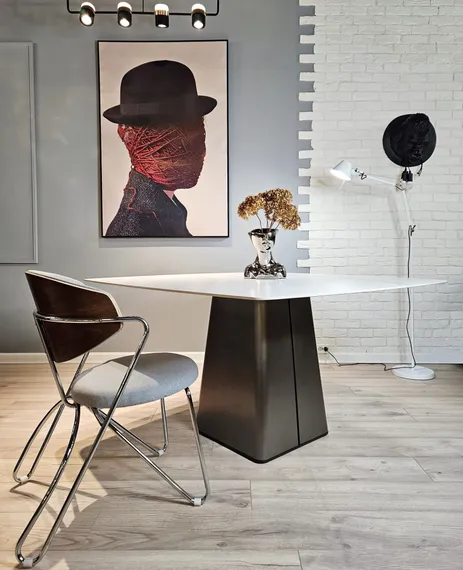 Стол Icon Square, 135х135 см, керамогранит Calacatta