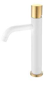 Boheme Смеситель STICK для умыв. выс. WHITE TOUCH GOLD_Комплект