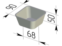 Форма для выпечки хлеба квадратная Л-12-3 (90х90х50 мм)
