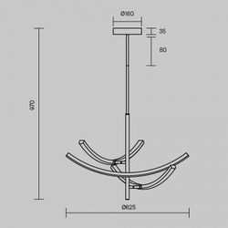 Люстра на штанге Maytoni Wabi MOD428PL-L27BK