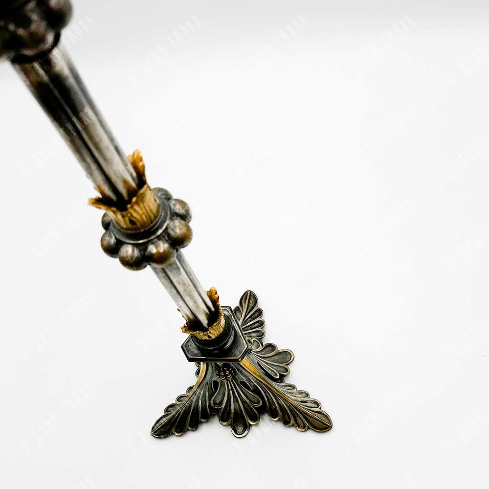 Посеребренный подсвечник в неоготическом стиле. Christofle, Франция, сер. XIX в.