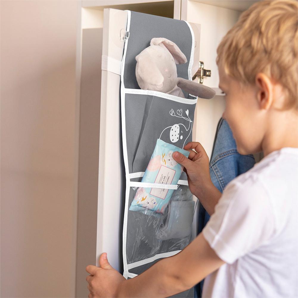 Кармашки для детского сада на резинке. Слоник