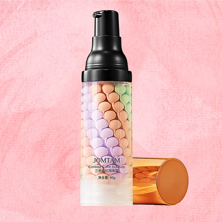 База под макияж Jomtam Isolation Three color grooming Трехцветная (зеленая, сиреневая, желтая) 40 г